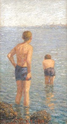 Lot 1 - American School 20th Century Boys at the Water'...
