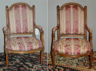 Lot 2443 - Pair of Louis XVI Beechwood Fauteuils Late...