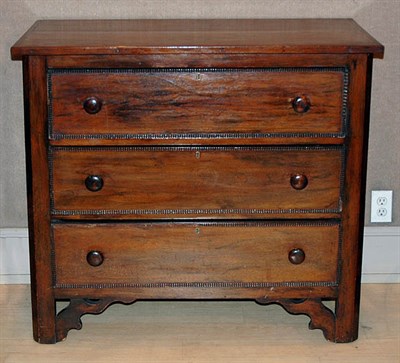 Lot 494 - Victorian Style Fruitwood Chest of Drawers...