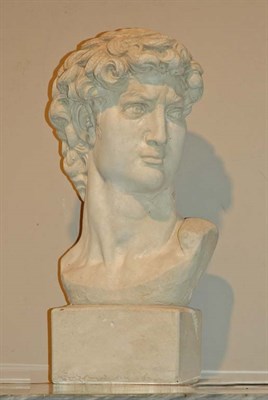 Lot 389 - Cast Stone Bust of David