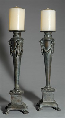 Lot 290 - Pair of Neoclassical Style Patinated-Bronze...