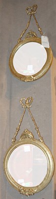 Lot 637 - Pair of Louis XVI Style Gilt-Wood Mirrors...