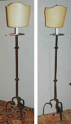 Lot 2158 - Pair of Continental Baroque Style Wrought Iron...