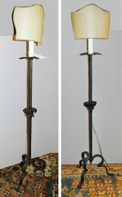 Lot 2163 - Pair of Continental Baroque Style Wrought Iron...