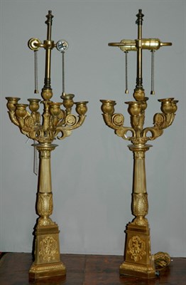 Lot 2550 - Pair of Empire Gilt-Bronze Seven-Light...
