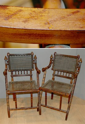 Lot 580 - Pair of Maple and Metal Strap Armchairs George...