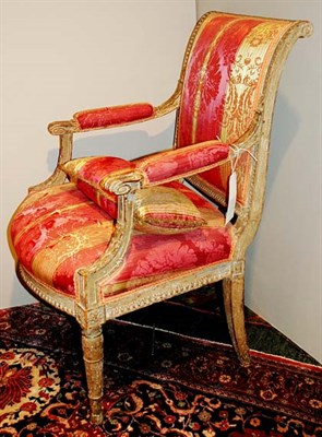 Lot 2582A - Louis XVI Painted Fauteuil Late 18th century...