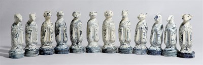 Lot 247 - Group of Twelve Chinese Glazed Pottery Zodiac...