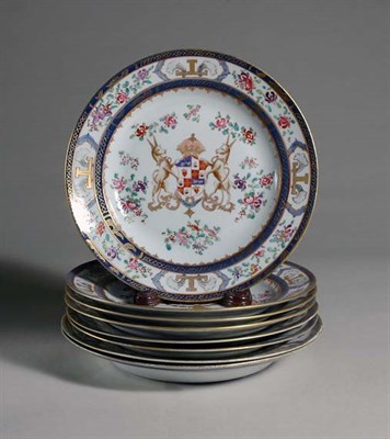 Lot 457 - Set of Eight Samson Porcelain Armorial Plates...