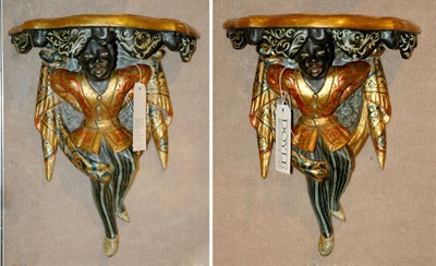 Lot 362A - Pair of Composition Blackamoor Brackets Height...