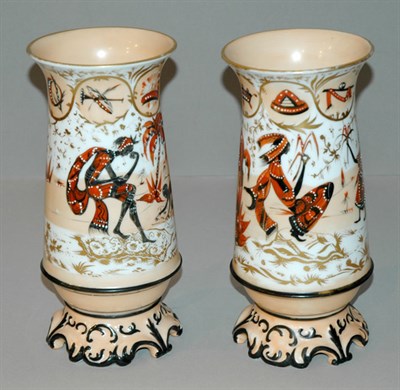 Lot 619 - Pair of French Colonial Style Native Decorated...