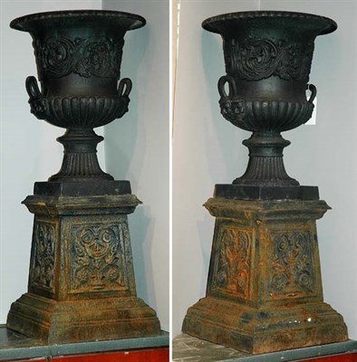 Lot 451 - Pair of Neoclassical Style Cast Iron Garden...