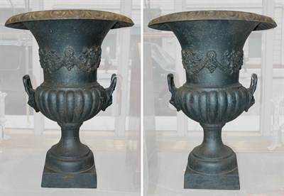 Lot 662 - Pair of Neoclassical Style Cast Iron Garden...