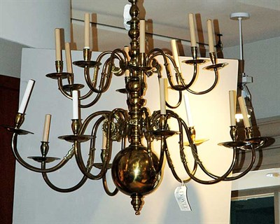 Lot 349 - Georgian Style Brass Two-Tier Sixteen-Light...