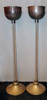 Lot 256 - Pair of Silvered Metal and Clear Plastic...