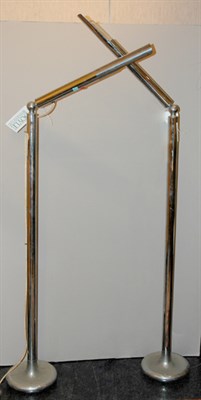 Lot 261 - Pair of Chrome Plated Adjusted Floor Lamps...
