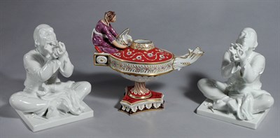 Lot 340 - Two Meissen Style Porcelain Figures of Asian...