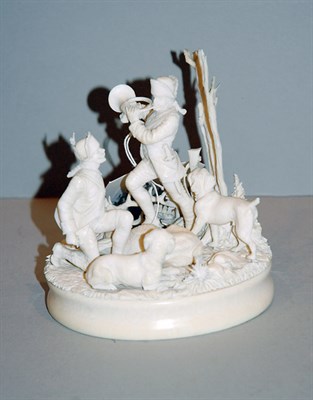 Lot 257 - Continental Ivory Figure Group 19th Century