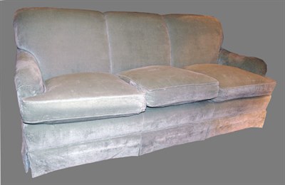 Lot 443 - Velvet Upholstered Three-Seat Sofa Length 7...