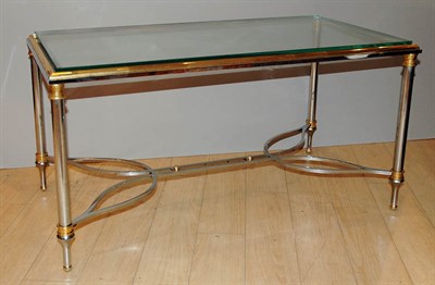 Lot 537 - Neoclassical Style Glass Top Brass and Chromed...