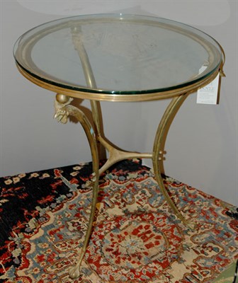 Lot 541 - Neoclassical Style Glass Top Brass Gueridon...