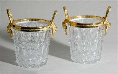 Lot 4414 - Pair of Gilt-Metal Mounted Glass Champagne...