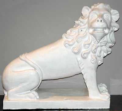 Lot 4407 - Pottery Figure of a Lion Height 30 inches.