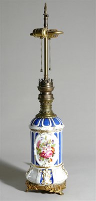 Lot 4144 - Portrait Decorated Porcelain Two-Light Lamp...