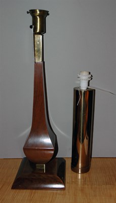 Lot 266 - Two Modernist Lamps Comprising a mahogany lamp...