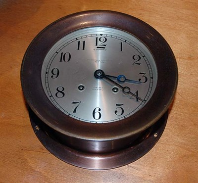 Lot 228 - Metal Ship's Clock Retailed by Abercrombe & Fitch