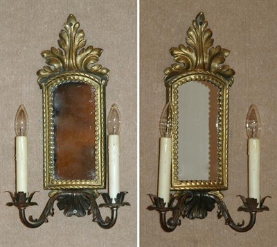 Lot 4417 - Pair of Louis XVI Style Gilt-Metal Two-Light...
