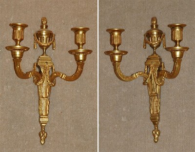 Lot 4419 - Pair of Neoclassical Style Metal Two-Light...