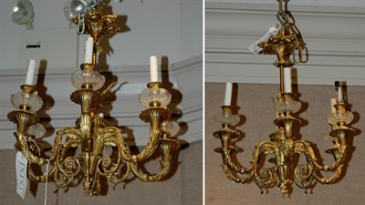 Lot 557 - Pair of Rococo Style Gilt-Metal Six-Light...