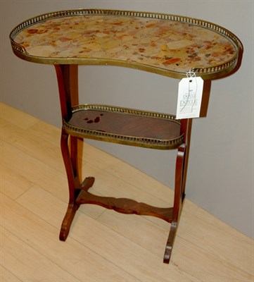 Lot 603 - Marble Top Reniform Two-Tier Table Height 29...