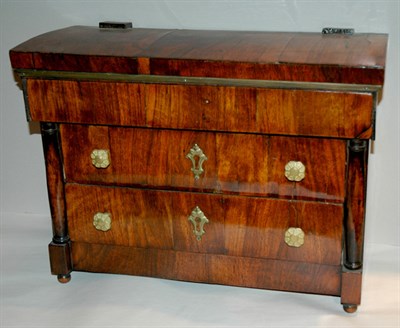 Lot 592 - Biedermeier Walnut Miniature Chest Height 14...
