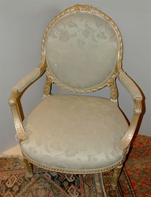 Lot 665 - Louis XVI Style Gilt-Wood Fauteuil