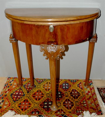 Lot 630 - Queen Anne Style Burl Walnut Fold-Over Table...
