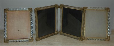 Lot 244 - Group of Three Ribbed Glass Picture Frames...