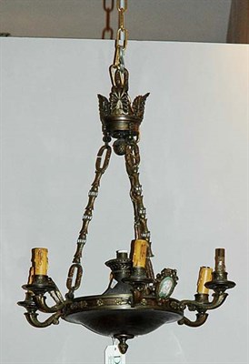 Lot 352 - Louis XVI Style Gilt-Metal Six-Light Chandelier