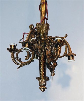 Lot 361 - Louis XV Style Gilt-Metal Six-Light Chandelier