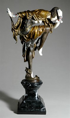 Lot 4482 - Art Deco Style Patinated-Bronze Figure of a...