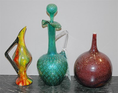 Lot 203A - Italian Art Glass Ewer; Together with an Art...