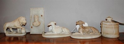 Lot 341A - Miscellaneous Group of Alabaster Articles...