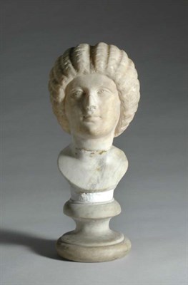Lot 234 - Roman Carved Marble Bust of a Woman On a socle....
