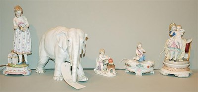 Lot 315 - Meissen Porcelain Figure of Cupid; Together...
