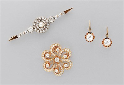 Lot 3210 - Group of Antique Diamond Jewelry