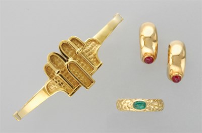 Lot 3049 - Group of Gold and Gem-Set Jewelry