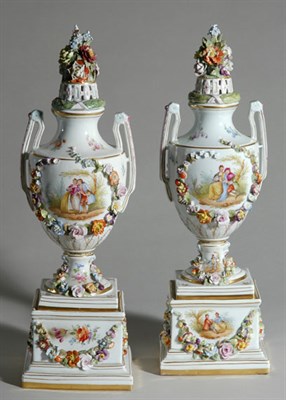 Lot 4326 - Pair of Meissen Style Floral Decorated...