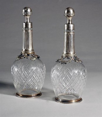Lot 294 - Pair of French Silver Mounted Cut Glass...