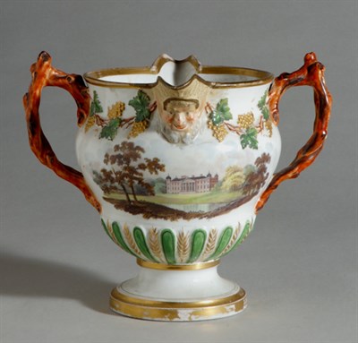 Lot 2482 - English Porcelain Double Spout and Handled...